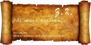 Zámbori Katinka névjegykártya